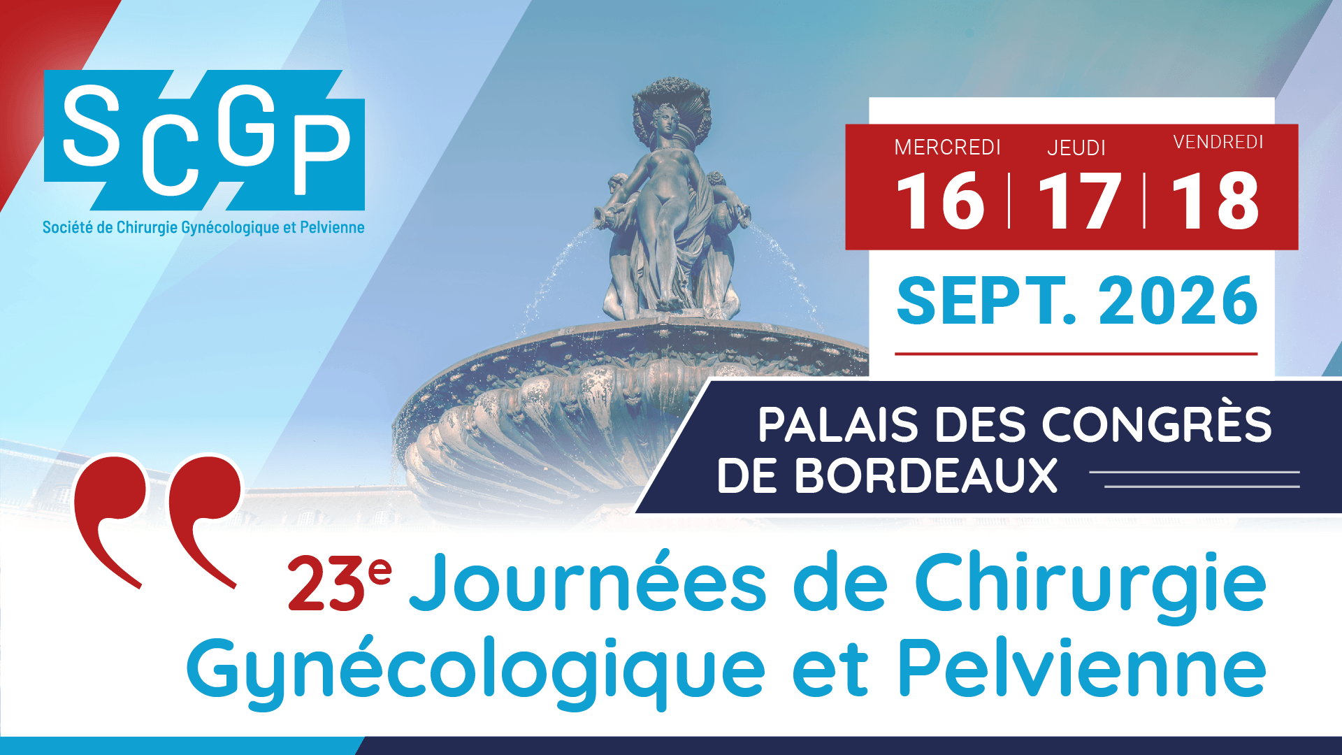 23e Journées de Chirurgie Gynécologique et Pelvienne - SCGP 2026