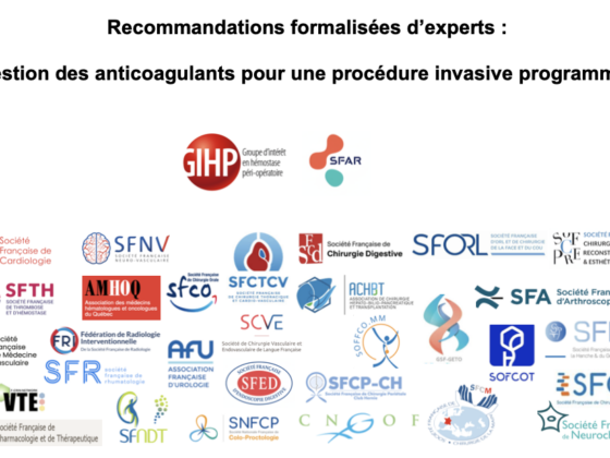Recommandations formalisées d'experts : Gestion des anticoagulants pour une procédure invasive programmée